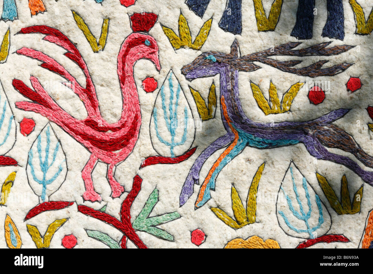 Hand made embroidery on wool material (early 20 century), Punjab