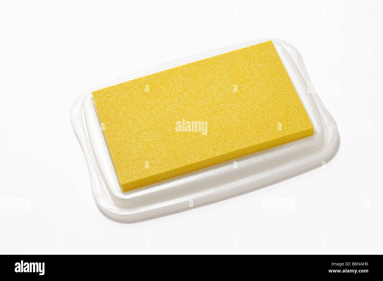 Yellow rubber stamp ink pad Stock Photo Alamy