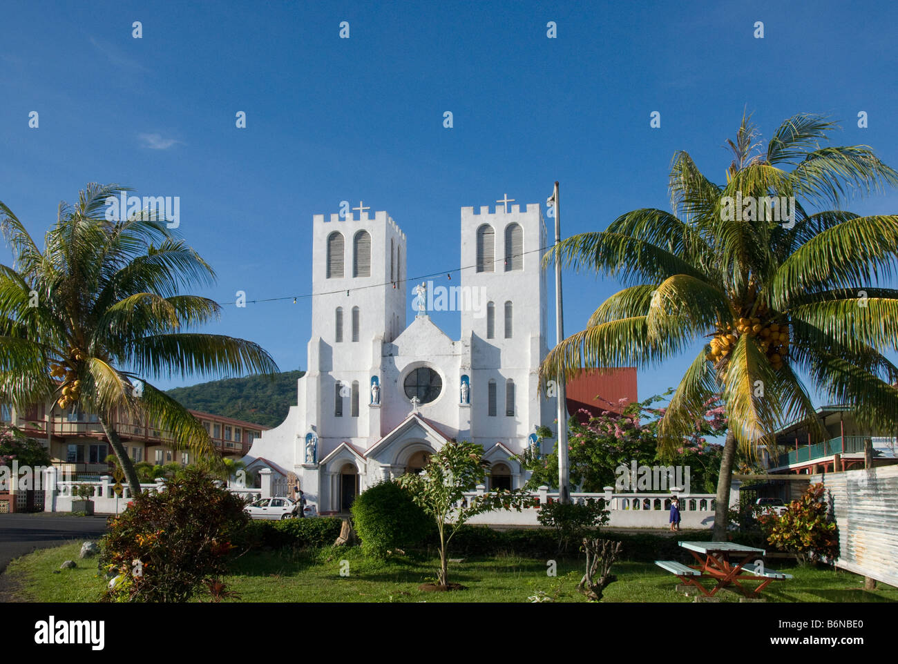 Catholic Church at centre of Apia, Western Samoa Stock Photo