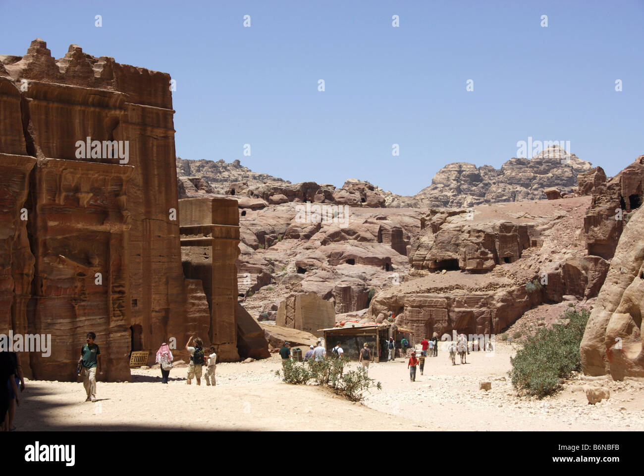 Tourists in Petra, Wadi Musa, Jordan Stock Photo