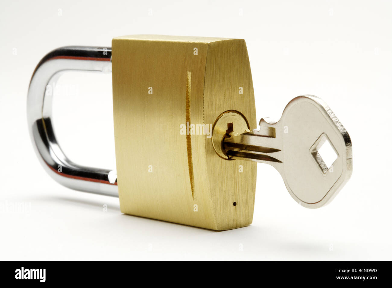 Key inside lock Stock Photo Alamy