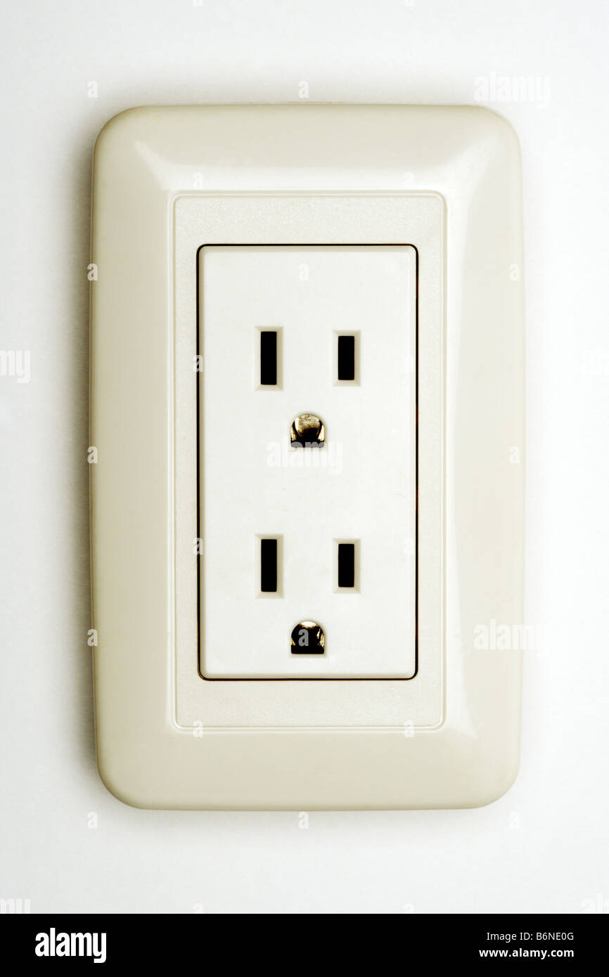 Double electrical outlet close up Stock Photo Alamy