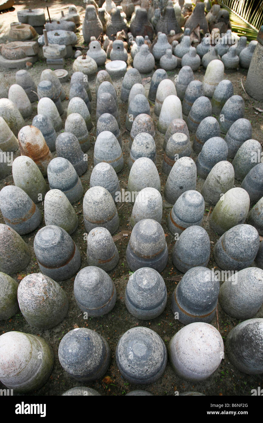 Stones in the shape of Lord Shiva linga Stock Photo