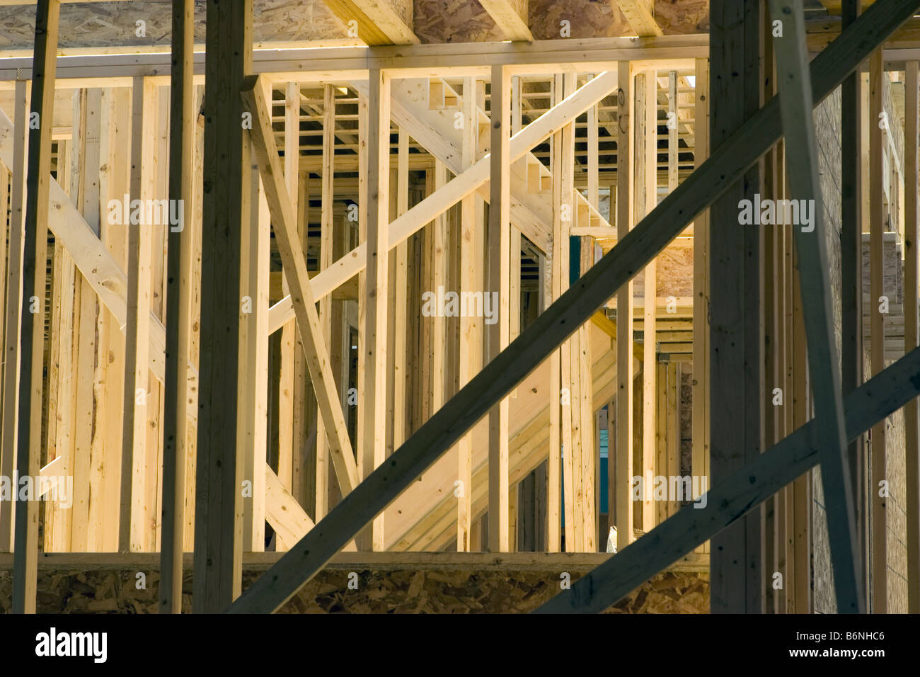 interior wall framing of residential building Stock Photo Alamy