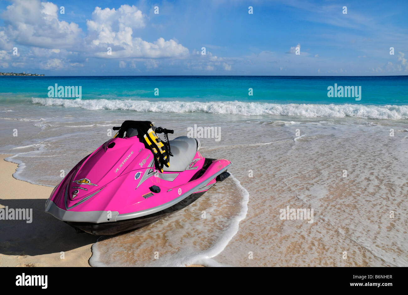 Jet Ski On A Tropical Beach Barbados West Indies
