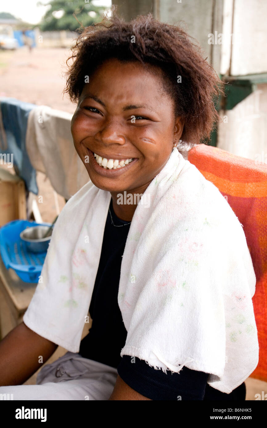 Ghana, Tema City, Hair Salon. Hairdresser Stock Photo Alamy