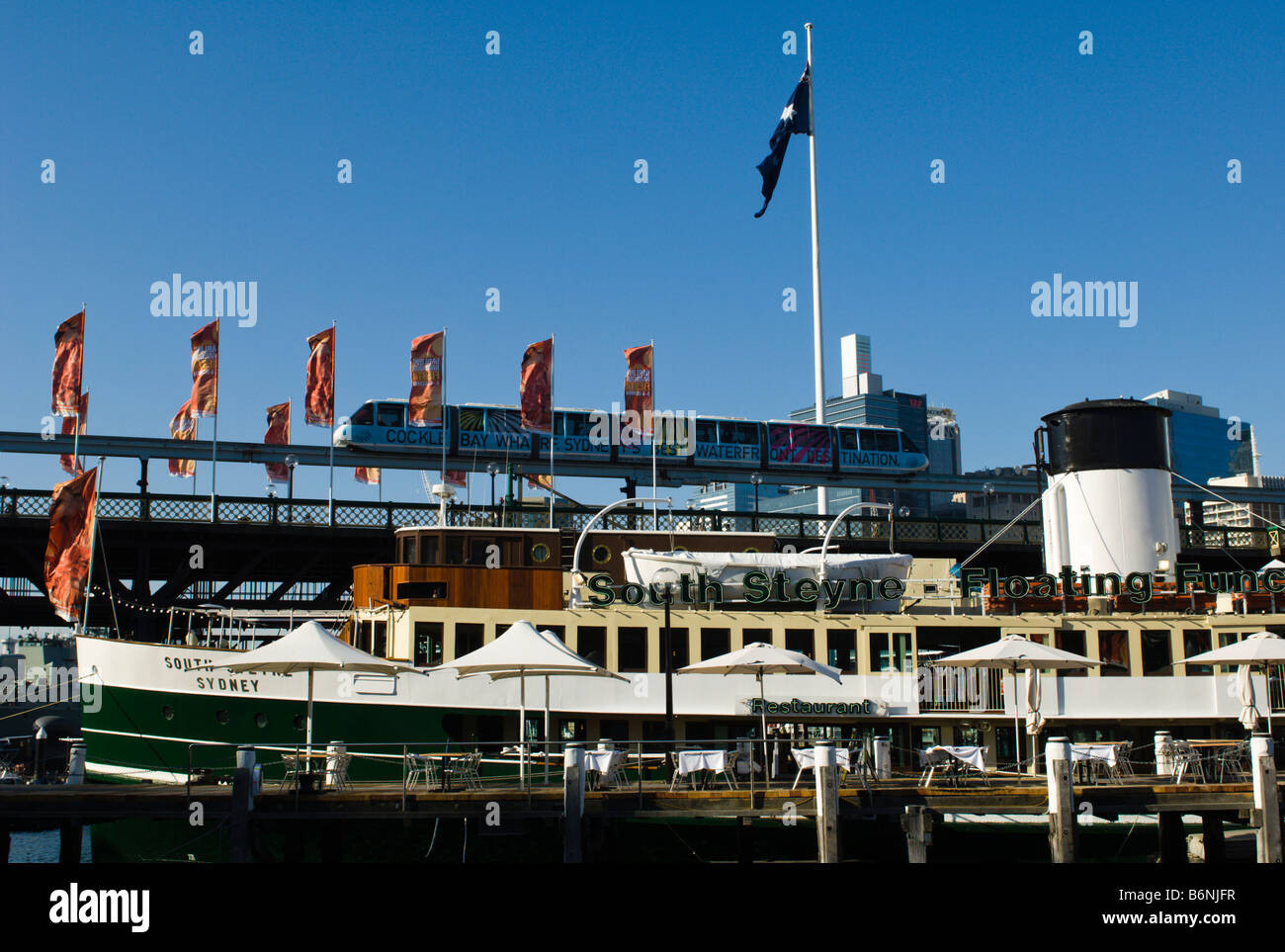 Floating restaurant in Sydney's Darling Harbour Stock Photo Alamy