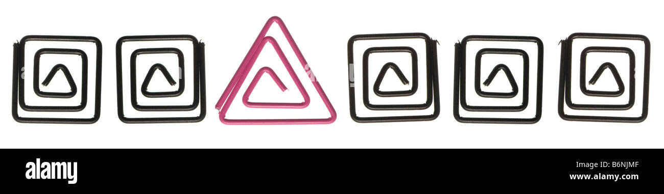 colored paperclips isolated on white background Stock Photo