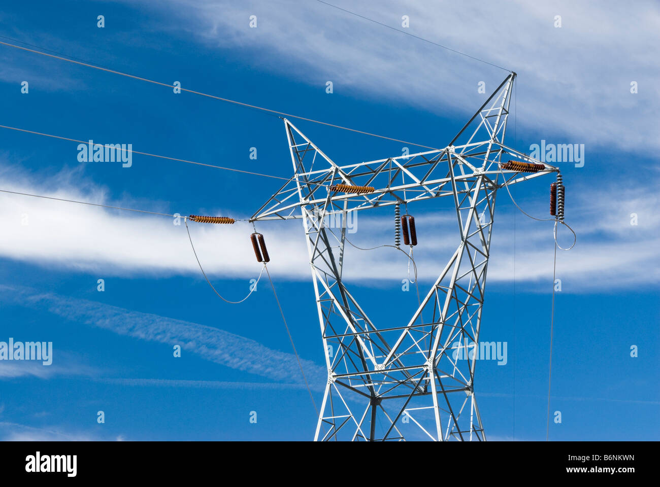 electricity transmission lines Stock Photo Alamy