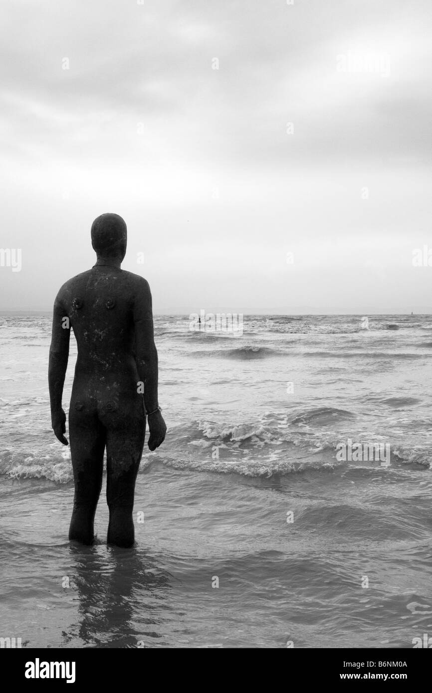 Gormely Iron Statue Crosby Beach Stock Photo Alamy