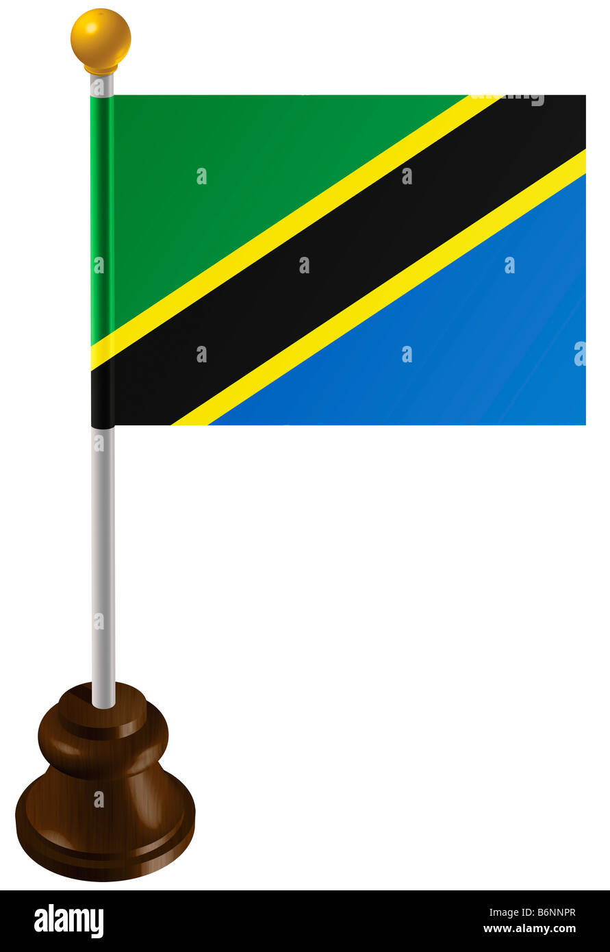 Tanzania flag as a marker Stock Photo