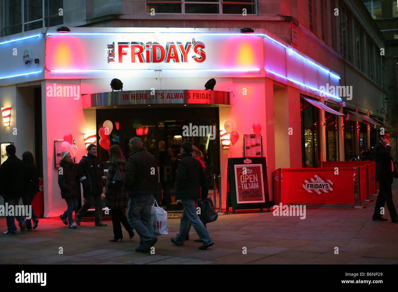TGI Friday's restaurant, Leicester Square, London Stock Photo