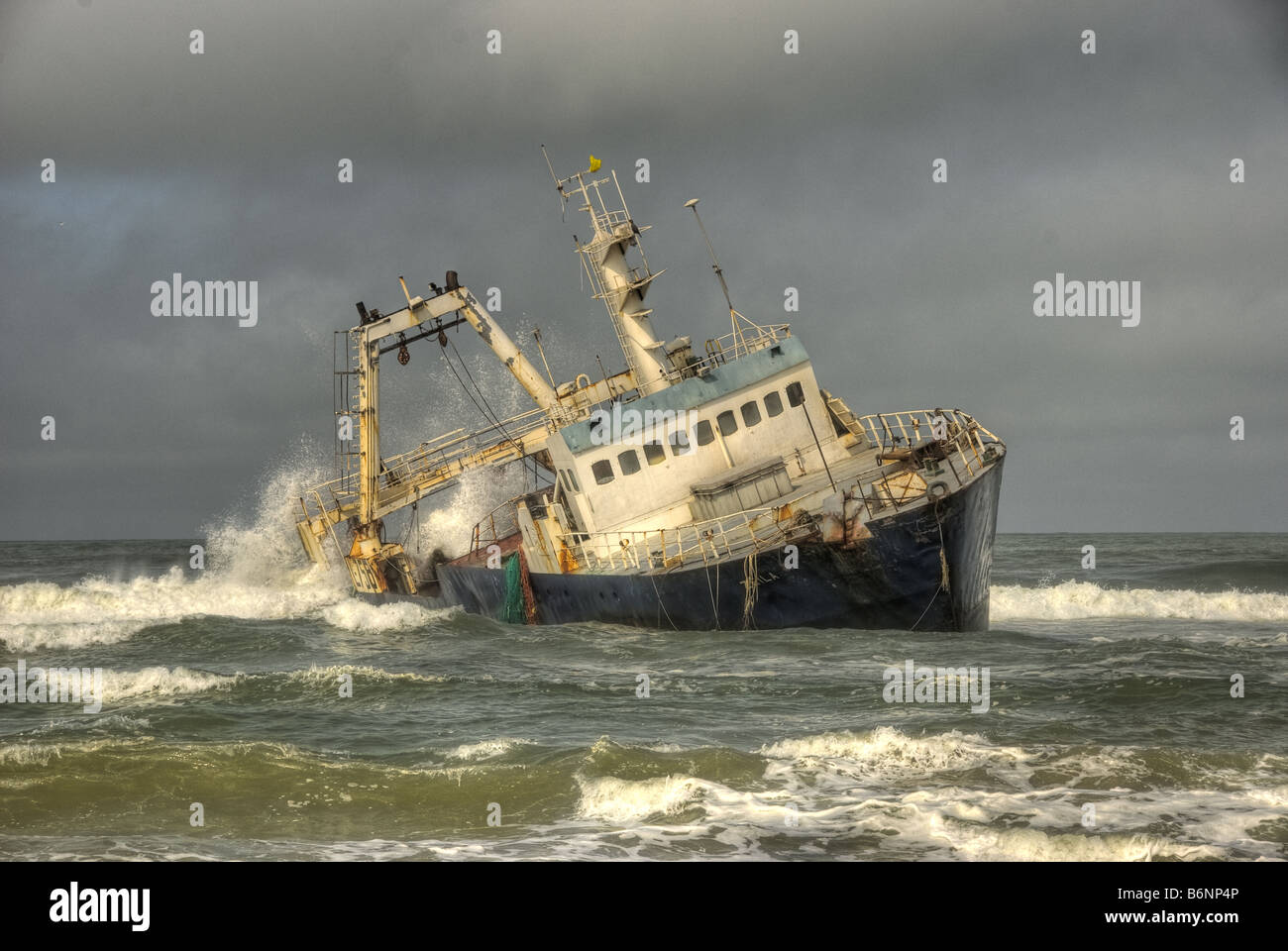 Ship wreck on Skeleton Coast, Namibia Stock Photo
