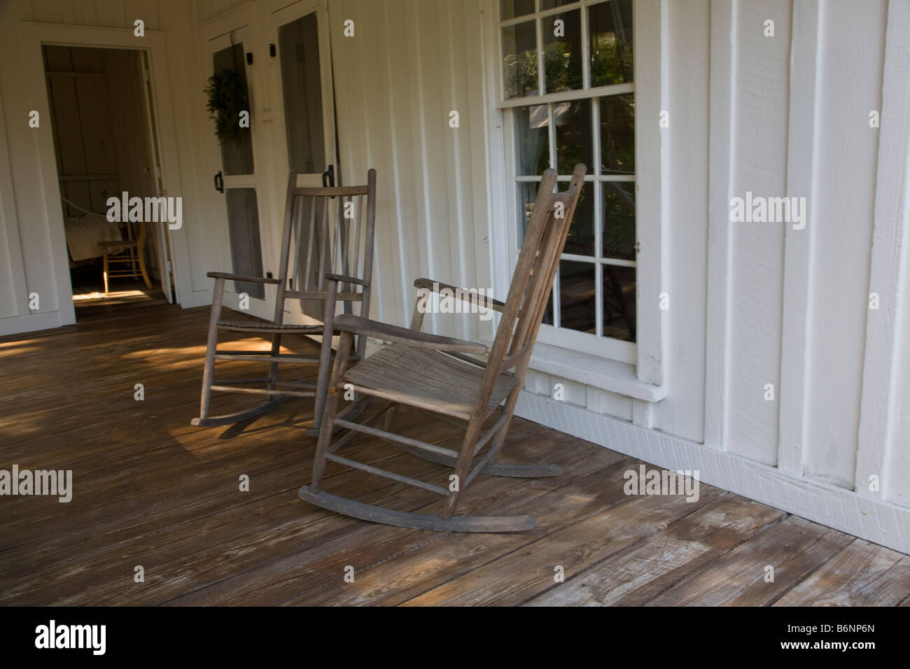 Rocking chairs on porch in historic Heritage Village in Pinellas County ...