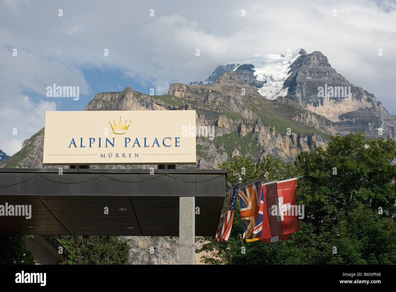 Alpin Palace hotel in Murren Switzerland Stock Photo