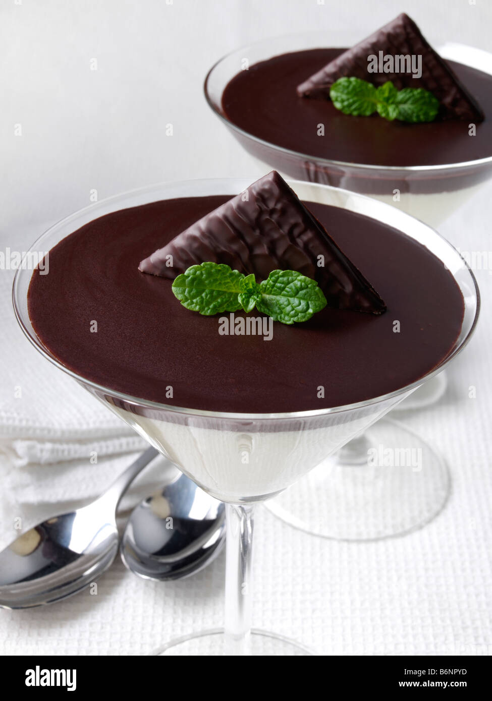 Chocolate mint mousse Stock Photo