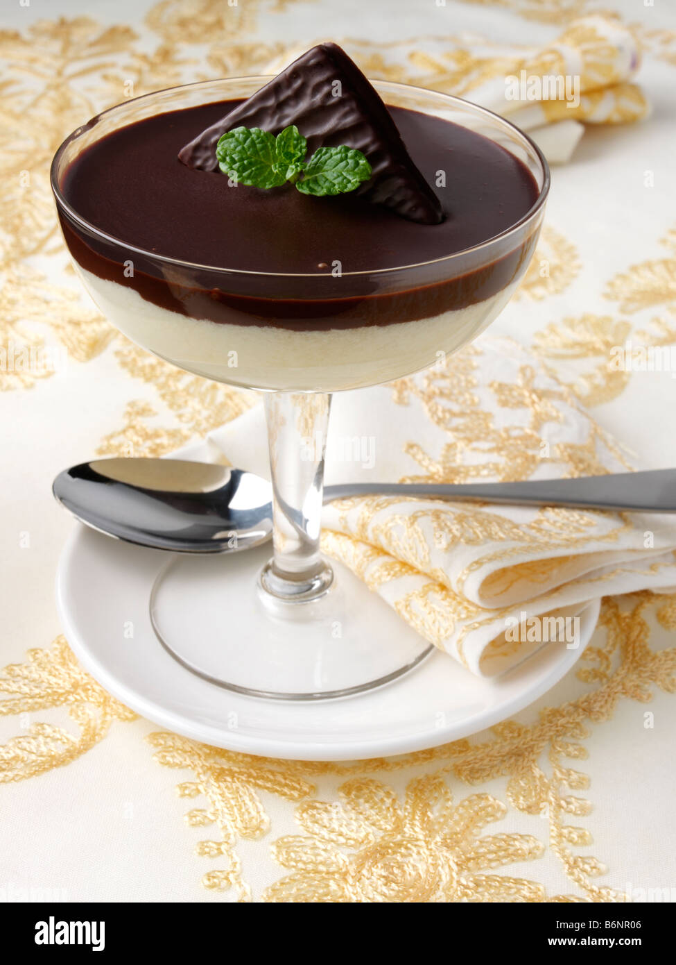 Chocolate mint mousse Stock Photo