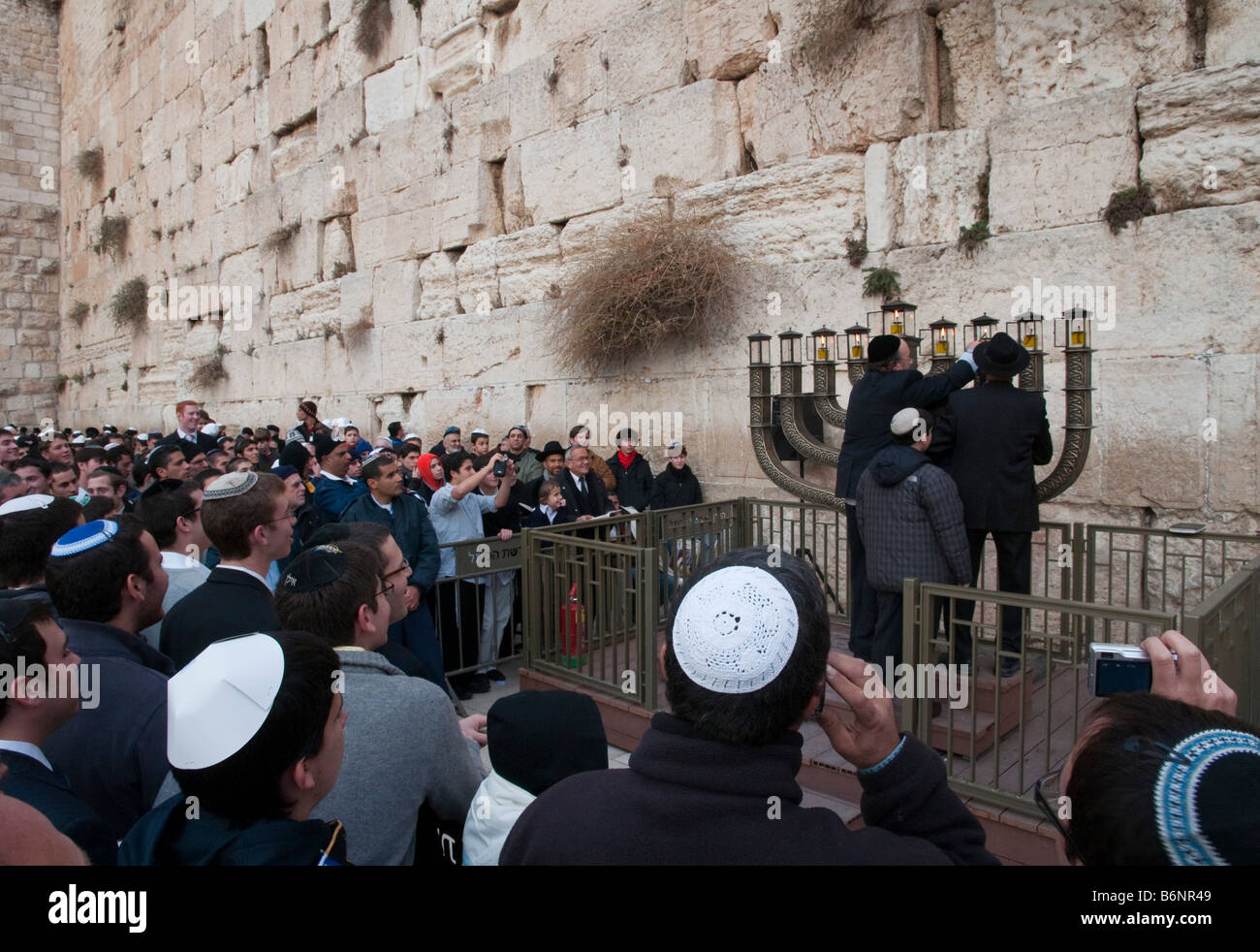 Israel Jerusalem Old City Western Wall ceremony of the lighting of