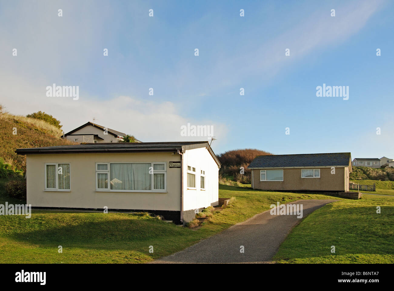 holiday chalets at hayle in cornwall,uk Stock Photo