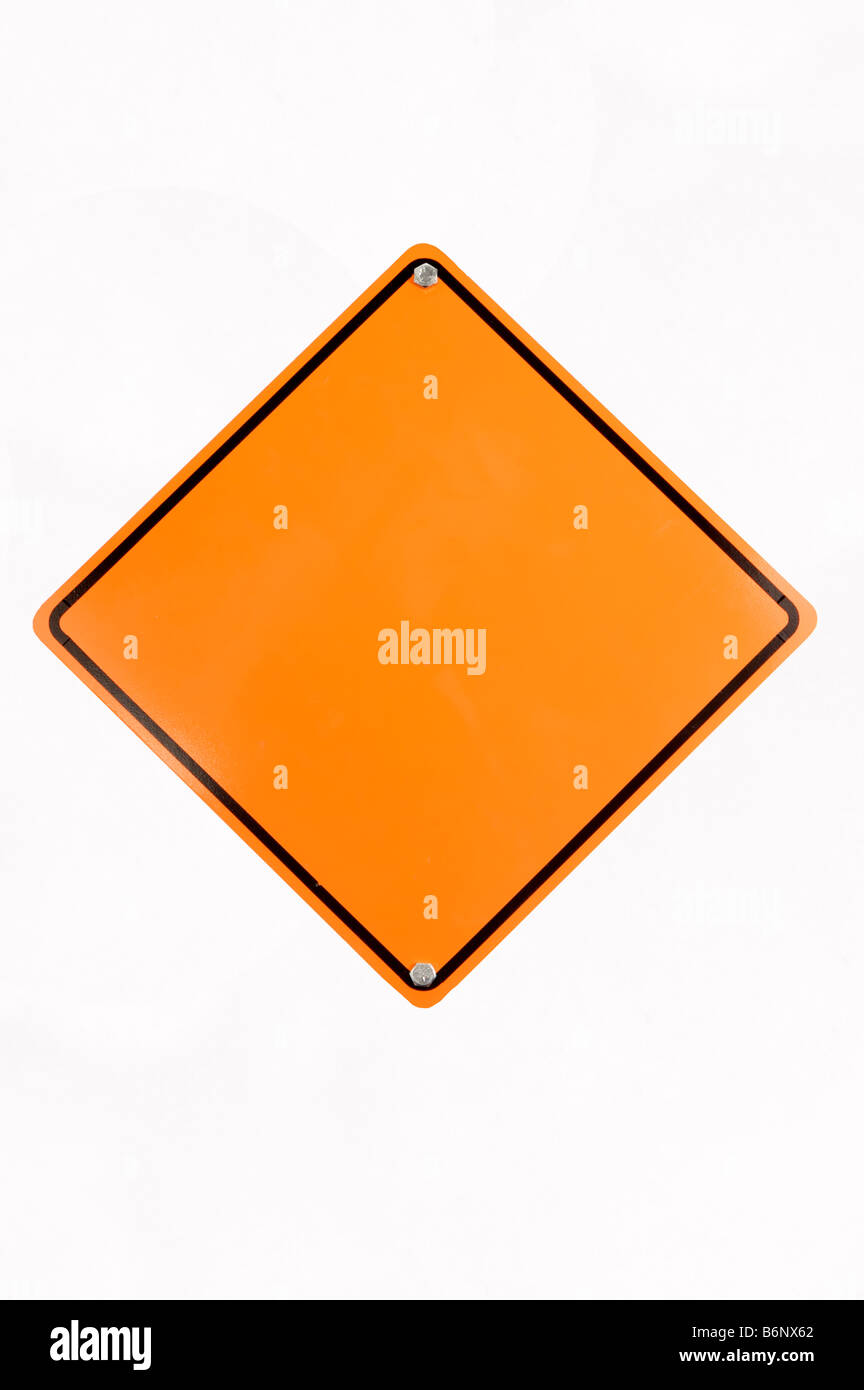 blank orange construction sign