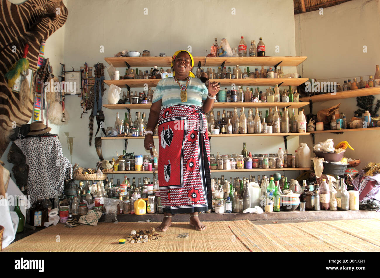 Sangoma at Lulekani township olifants river south africa Stock Photo