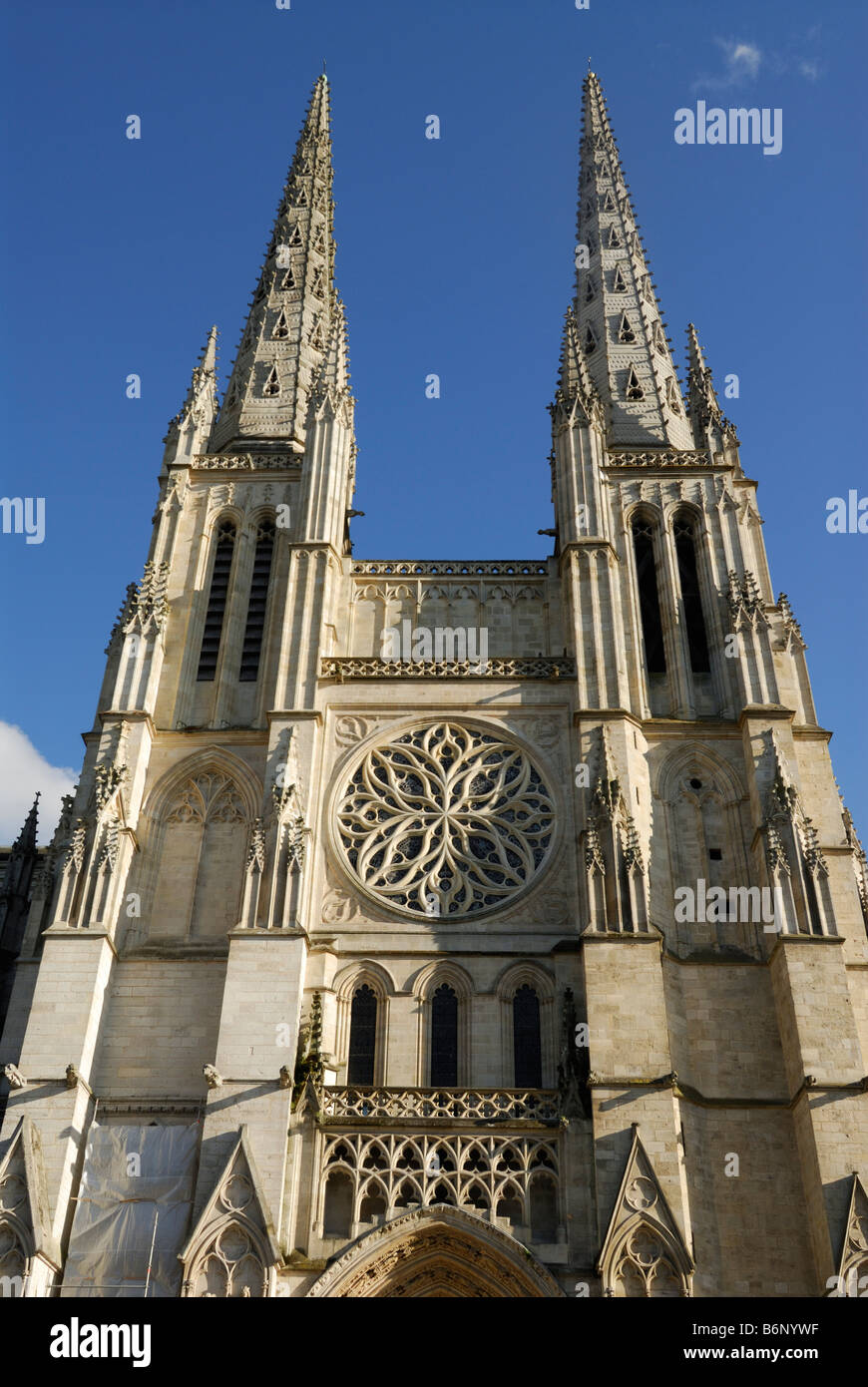 Bordeaux France Cathedral St Andre on Place Pey Berland Stock Photo