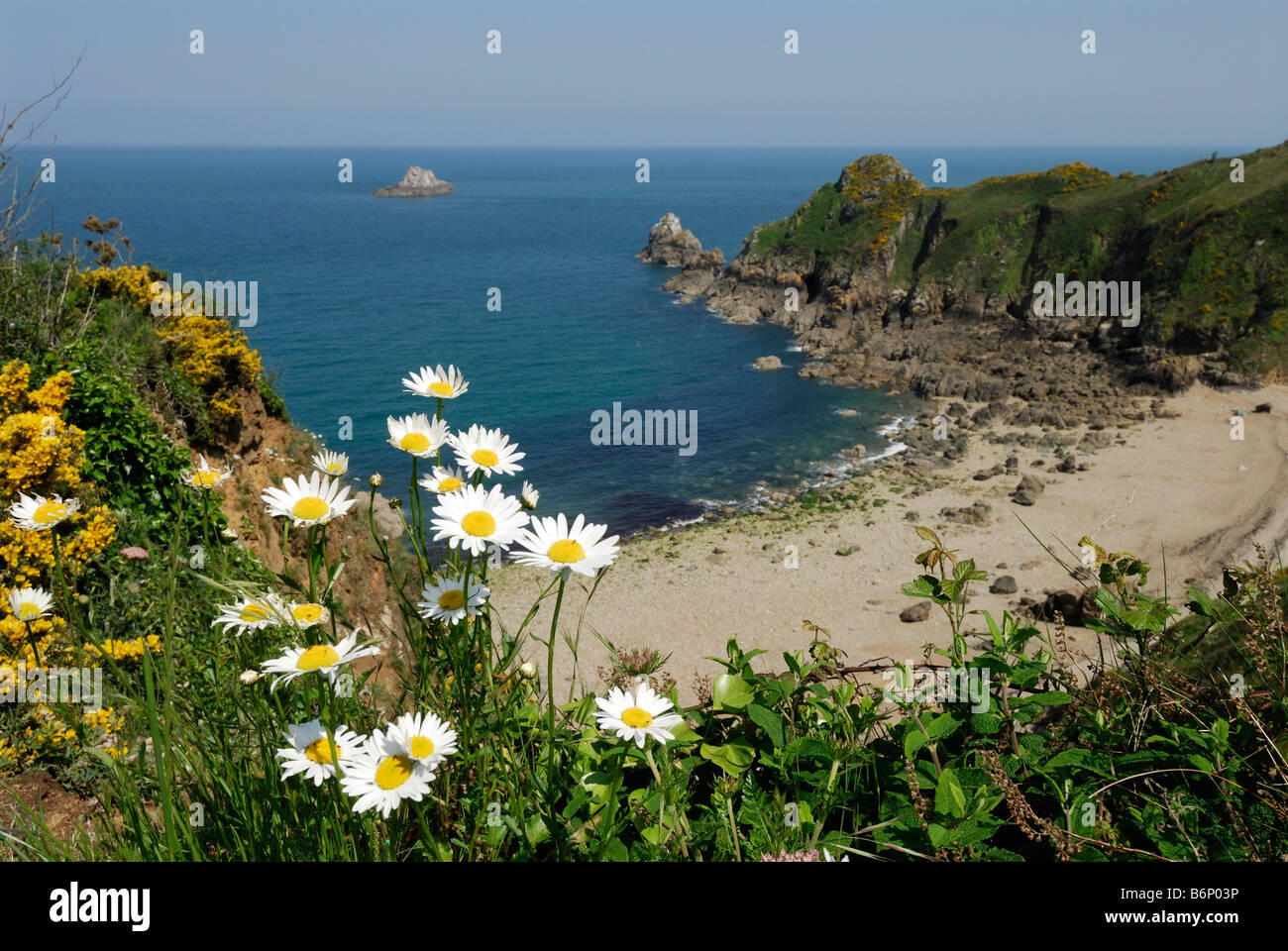 Brittany France Long sandy beaches of the Cotes d'Armor Stock Photo