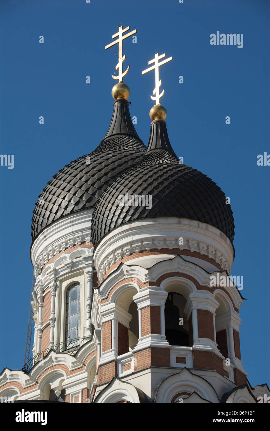 Domes of Alexander Nevsky Church Tallinn Estonia Stock Photo