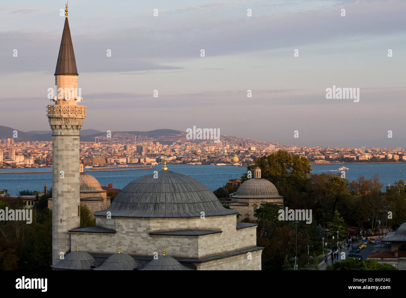 view of the Bosphorus and the Asian side of Istanbul from the European side, Turkey Stock Photo