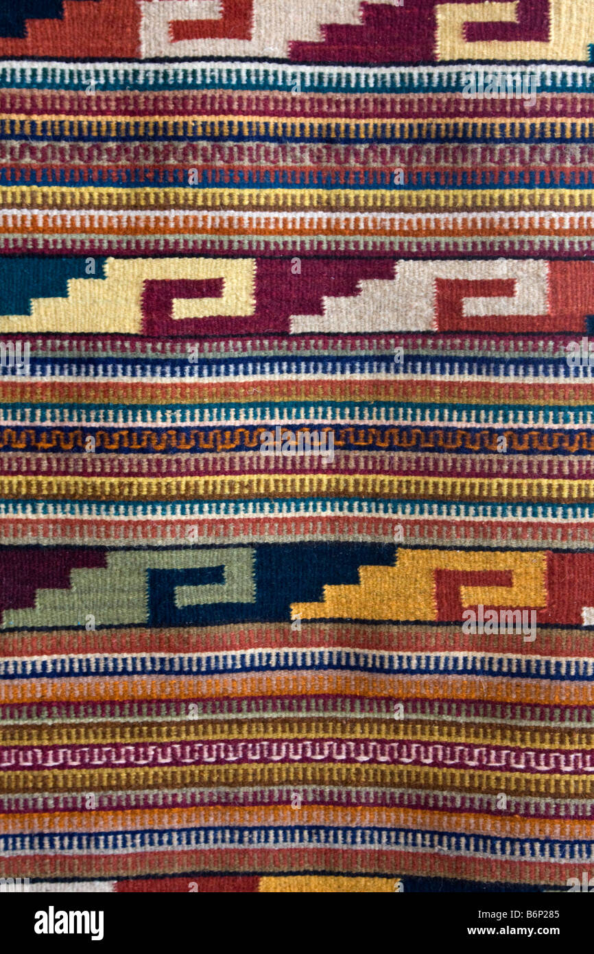 Santa Ana Del Valle Oaxaca Mexico Traditional Geometric Symbols On A Hand Woven Zapotec Indian Fabric A Wall Hanging Stock Photo Alamy