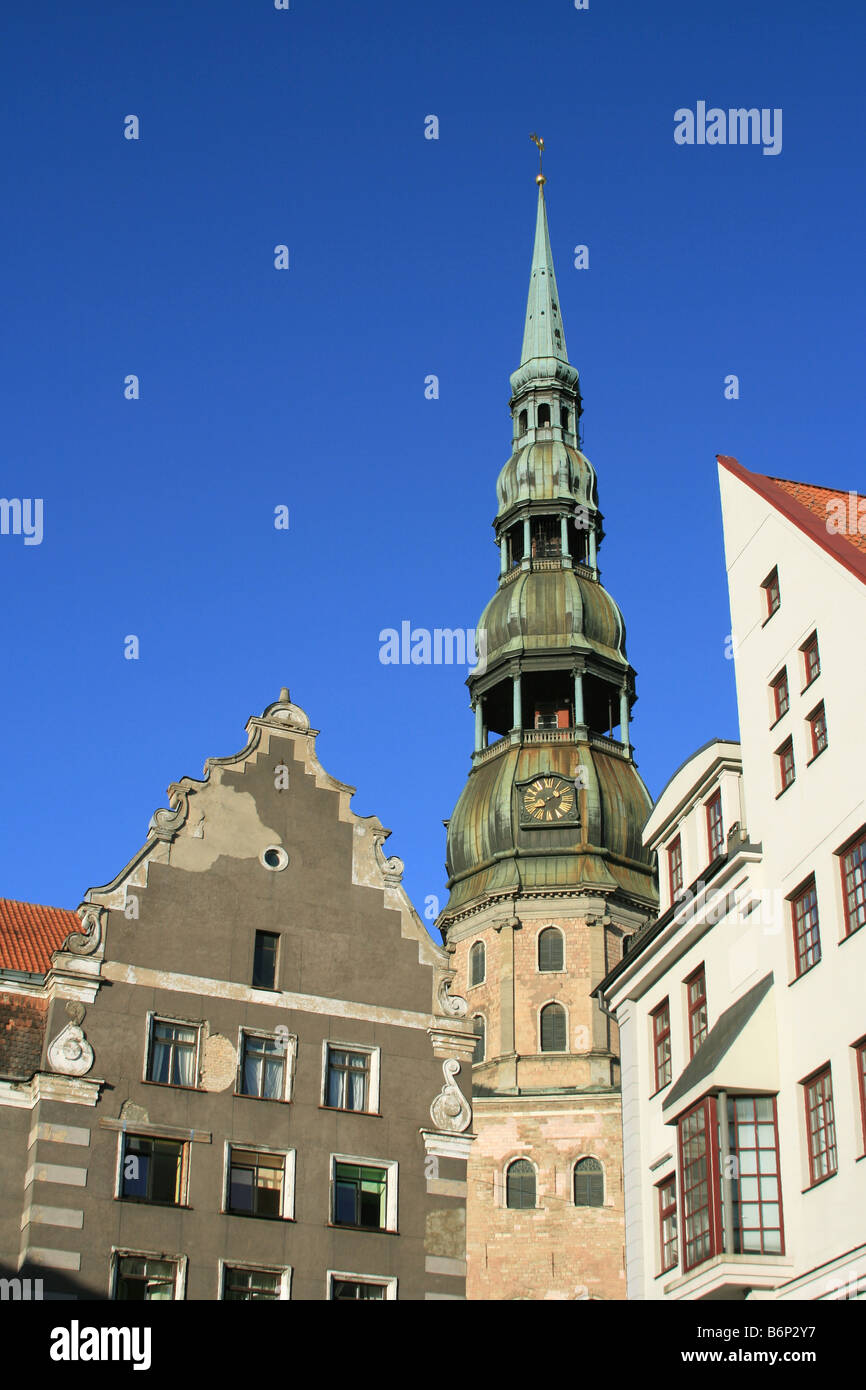 Peterbaznica (St Peter's Church) seen from Ratslaukums (Town Hall ...
