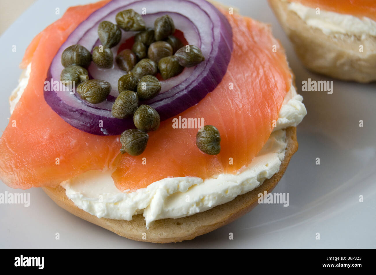 Bagel with Lox and Creamcheese Stock Photo Alamy