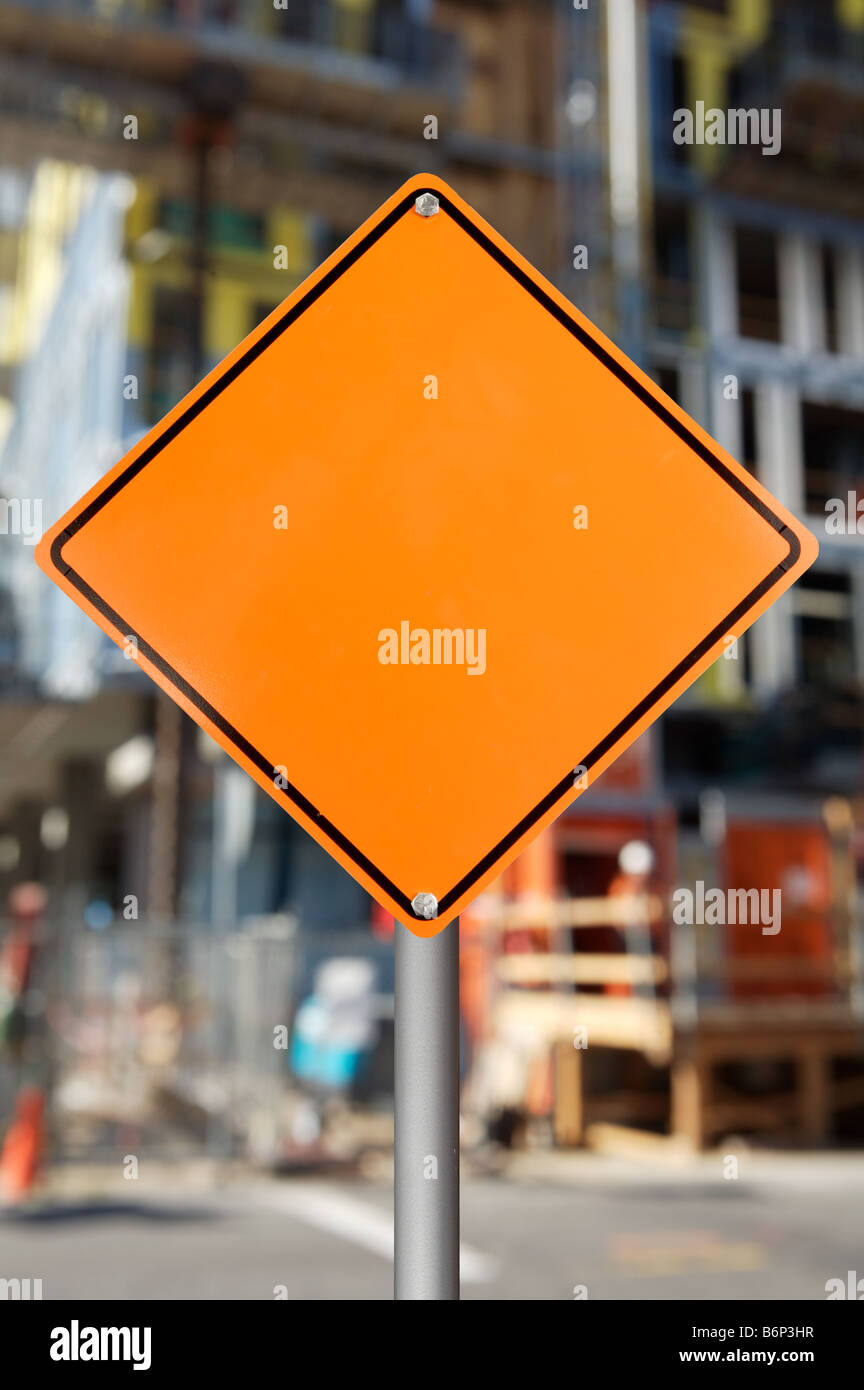 blank construction sign Stock Photo Alamy