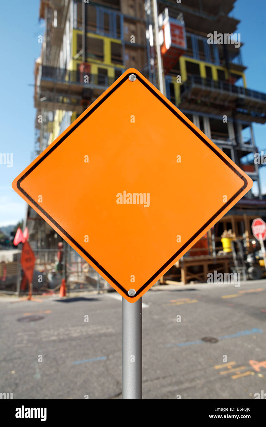 blank construction sign Stock Photo Alamy