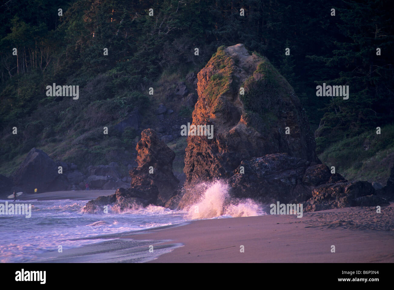 Sunset on coastal rock at Trinidad Beach Trinidad Humboldt County ...