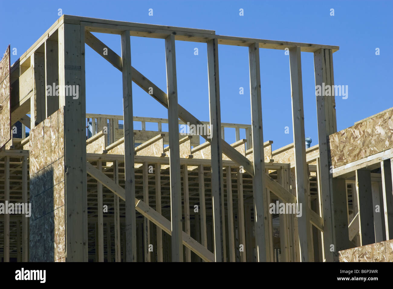exterior wall framing of residential building Stock Photo Alamy