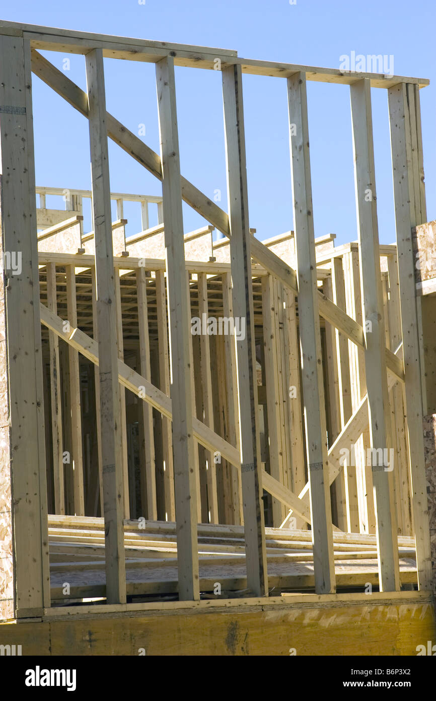 exterior wall framing of residential building Stock Photo Alamy