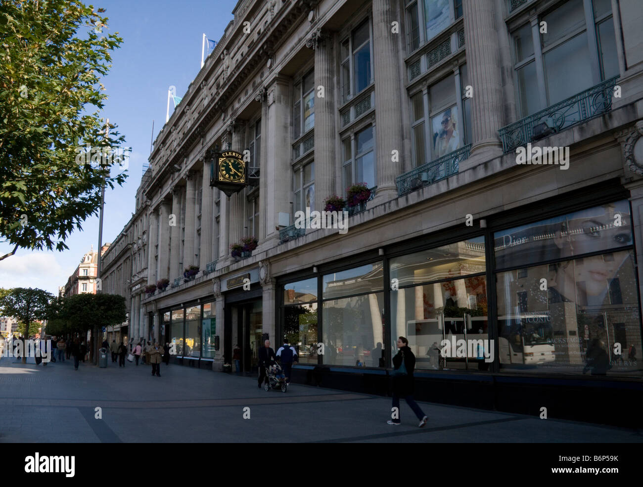 O'Connell Street in Dublin, showing Clerys department store Stock Photo
