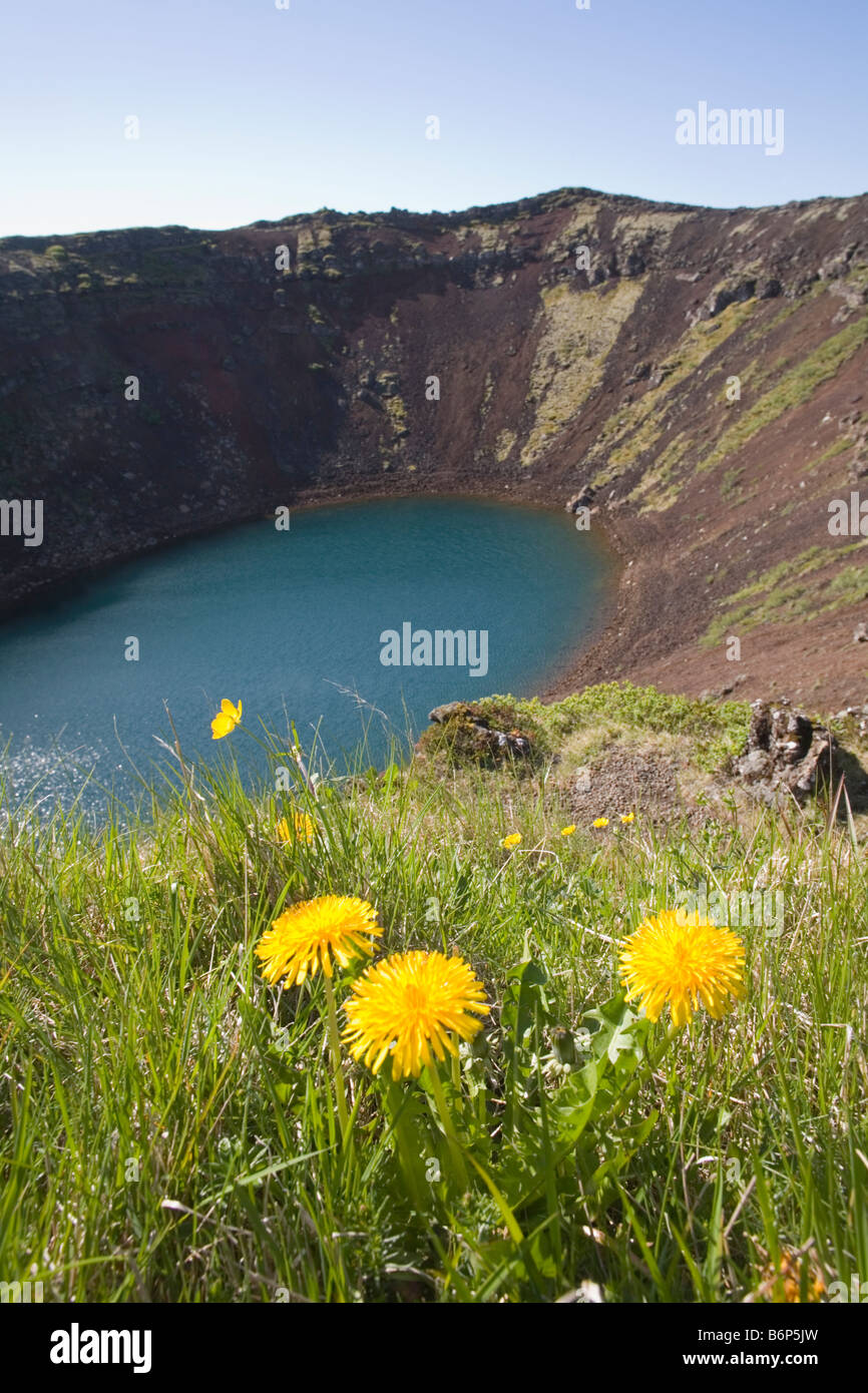 Volcanic crater lake Iceland Stock Photo