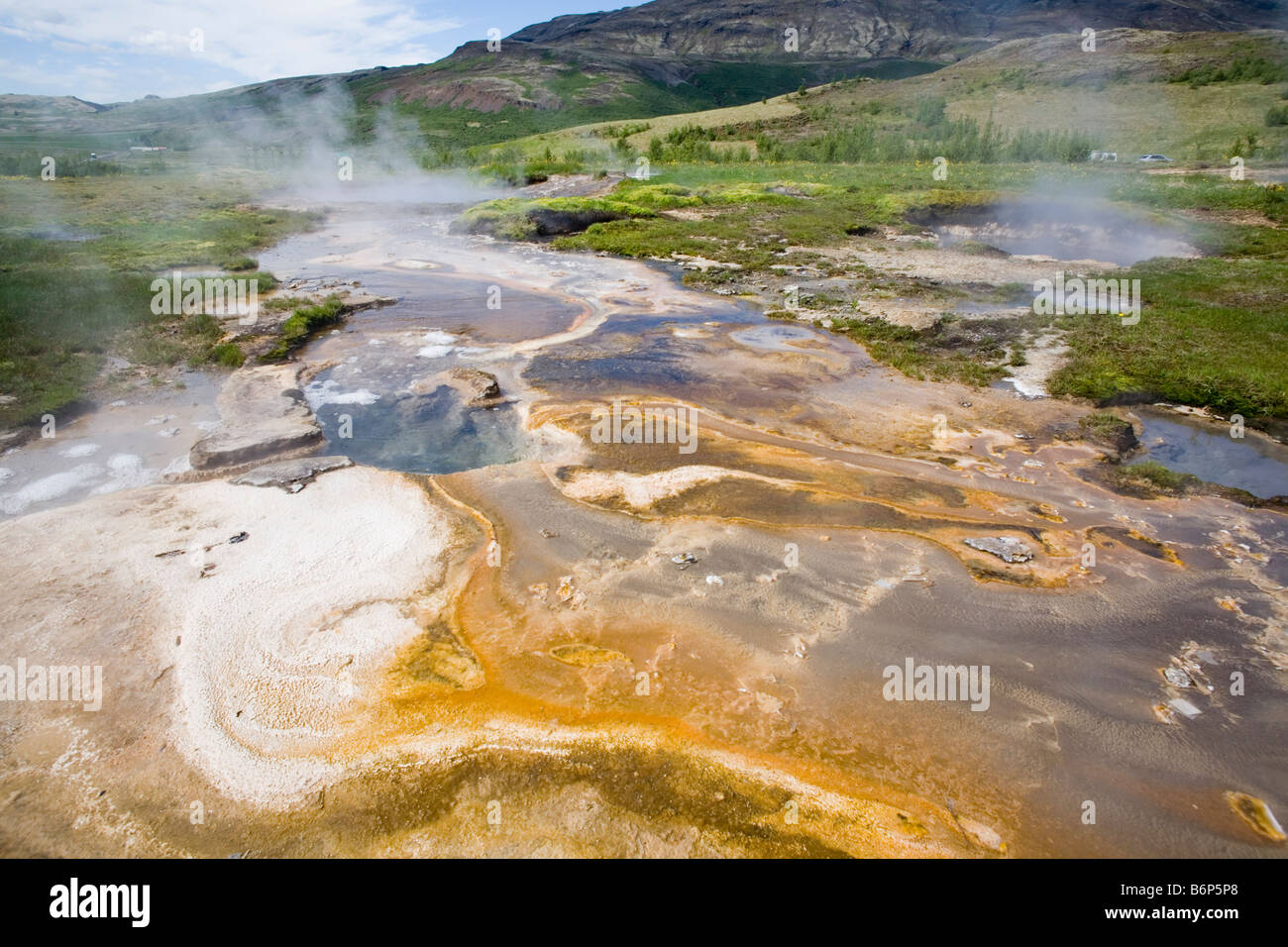 Geysir hot spring site Iceland Stock Photo