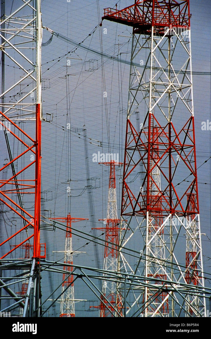 Antennas transmission of radio Vatican in italy Stock Photo