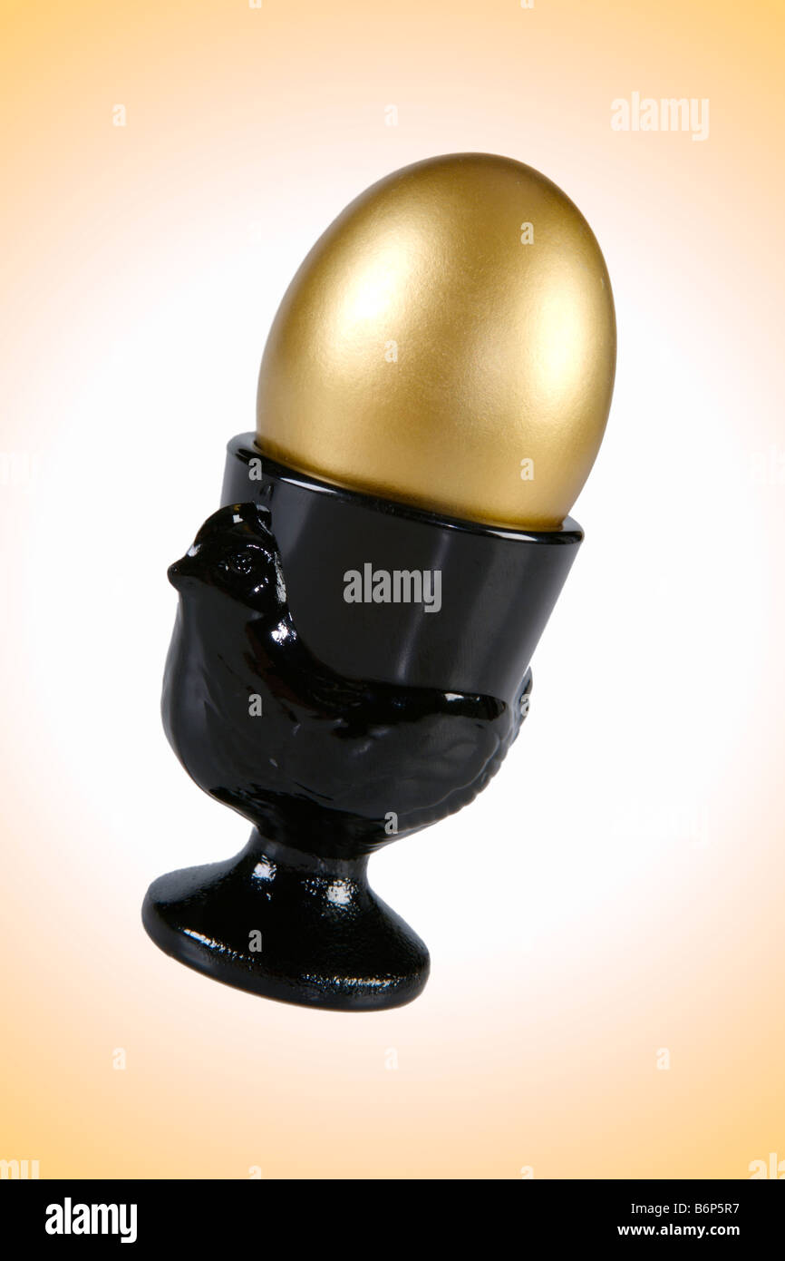 Golden egg breakfast Stock Photo