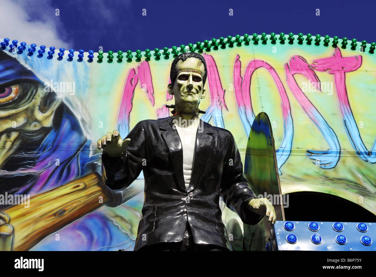 Fairground Frankenstein, Newport Show, Shropshire, UK Stock Photo