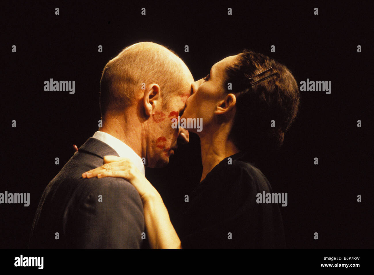 dance theatre '1980' by Pina Bausch with dancer Nazareth Panadero and Jacob Andersen, kissing Stock Photo