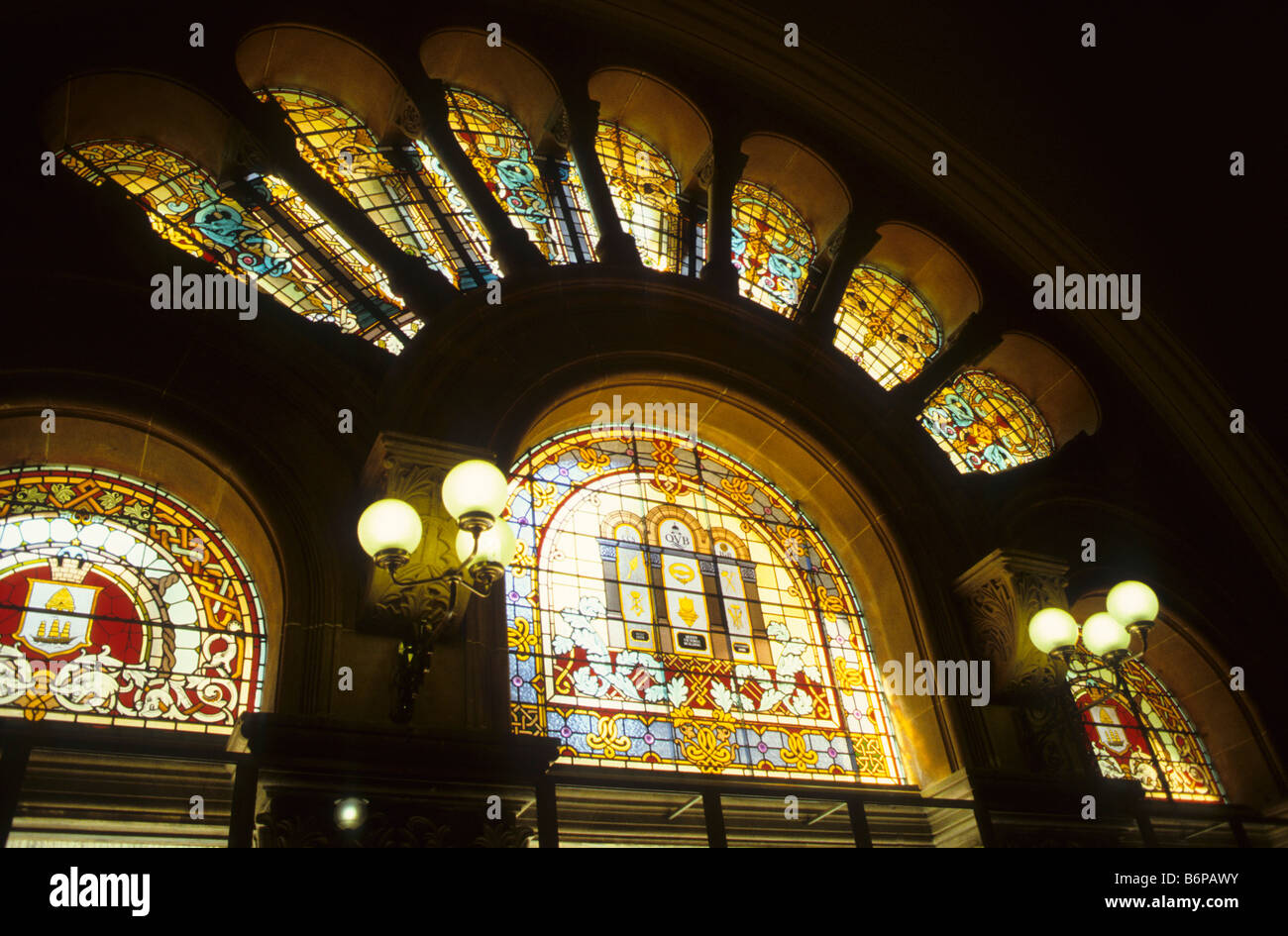 Stained glass windows of church in Melbourne, Australia Stock Photo Alamy