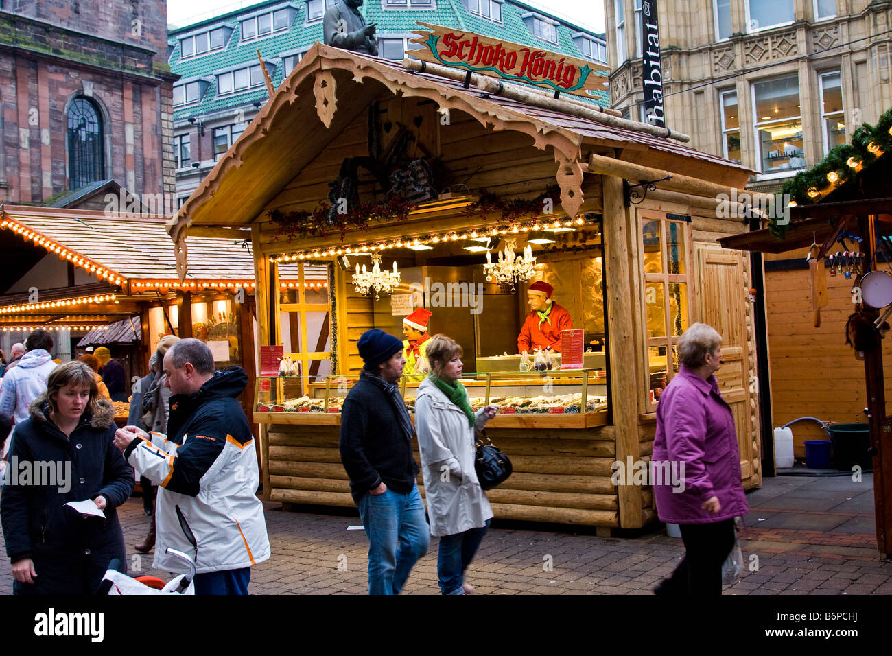 Chocolate Stall at Manchester Continental Market Stock Photo