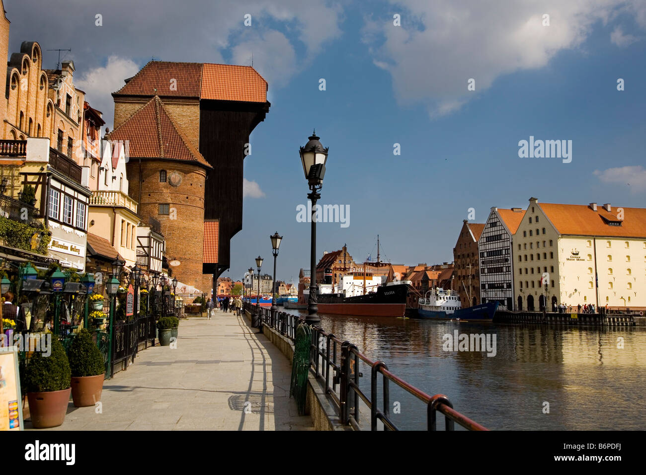 Poland Gdańsk Bay Trójmiasto Polska Central Europe EU boat building architecture sun Pomerania Vistula River Tricity Stock Photo