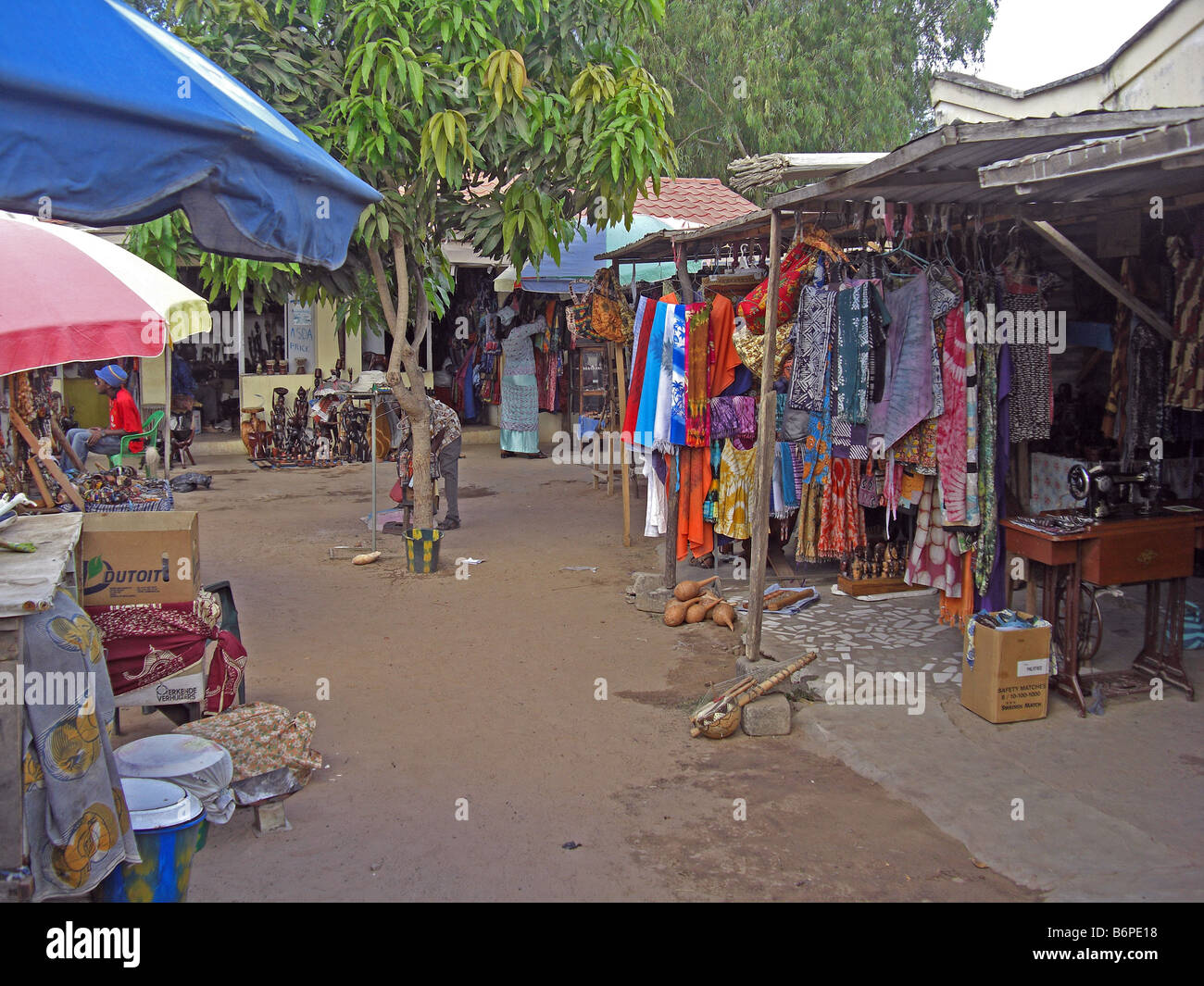 Senegambia craft market in The Gambia West Africa Stock Photo