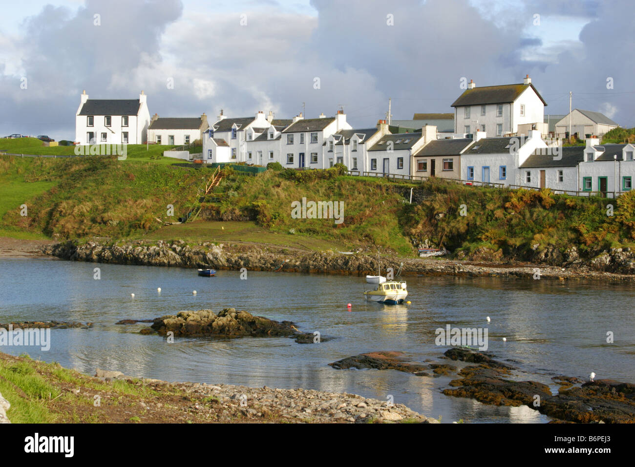 Harbour and cottages Taken October Portnahaven Isle of Islay Argyll