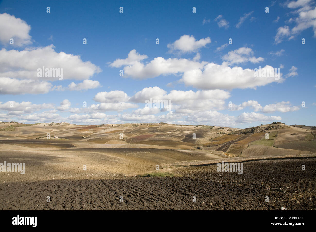Landscape Sicily Italy near Caltanisetta Stock Photo